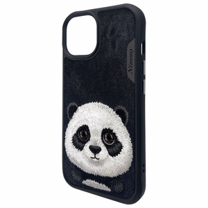 Nimmy Big Eyed Pet 2.0 panda dėklas iPhone 15 - juodas