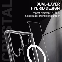 Crong Crystal Shield Magnetic - Samsung Galaxy S25 MagSafe dėklas (Clear)