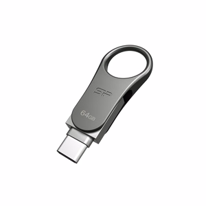 Silicon Power Mobile C80 USB 64GB A tipo USB / C tipo USB 3.0 (3.1 Gen 1) titano spalvos