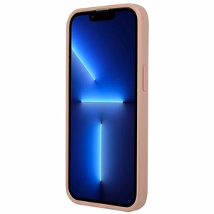 Guess GUHCP13LPSATLP iPhone 13 Pro / 13 6.1" rožinis kietasis dėklas SaffianoTriangle logotipas