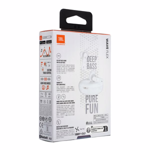 Belaidės ausinės JBL Wave Flex JBLWFLEXWHT baltos spalvos