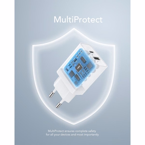 VEGER kelioninis įkroviklis USB A + Type C PD QC3.0 3A 30W VLS302U baltas