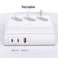 USAMS Ilgintuvas 65W Super Si Fast Charging USB ilgintuvo lizdas EU baltas CC160TC01 (US-CC160)