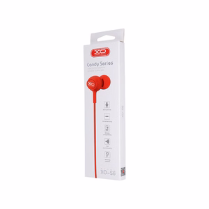 XO laidinės ausinės S6 jack 3,5mm, raudonos