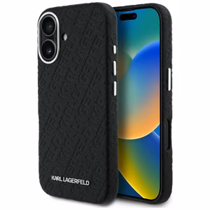 Karl Lagerfeld FW Stamped Karl MagSafe Dėklas iPhone 16 - juodas