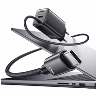 Tinklo įkroviklis USAMS JC Series CC266 65W GaN Fast Charger 2xUSB-C 1xUSB-A baltas