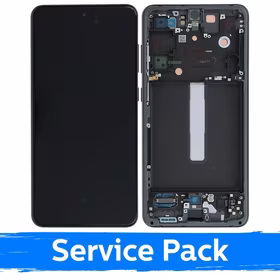 Ekranas skirtas Samsung G990 S21 FE 5G su rėmeliu / Graphite / (Service Pack)