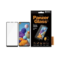 PanzerGlass E2E Reguliarus grūdintas stiklas Samsung Galaxy A21 - su juodu rėmeliu