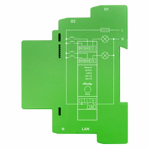 Shelly Pro Dimmer 2 DIN bėgelio išmanusis jungiklis, 2 kanalų