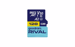 GOODRAM microSDXC 128GB V30 A2 UHS I U3 RIVAL + adapteris