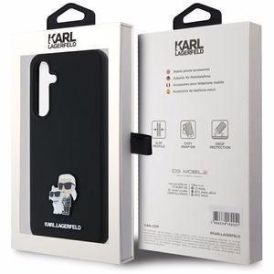 Karl Lagerfeld Silicone Karl&Choupette Metal Pin case for Samsung Galaxy A35 - black
