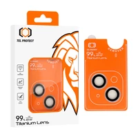 Apsauginis stiklas Tel Protect Titanium Lens 99% AR ant kameros Iphone 15/15 Plus skaidrus (2 lęšiai)
