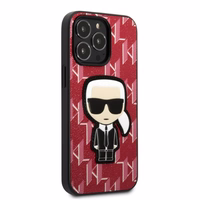 Karl Lagerfeld KLHCP13LPMNIKPI iPhone 13 Pro / 13 6.1" kietas dėklas raudonas/raudonas Monograma Ikonik pleistras