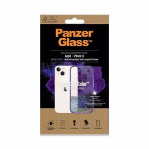 PanzerGlass ClearCase antibakterinis dėklas telefonui su Military Grade sertifikatu iPhone 13 / 14 / 15 - permatomas violetinis