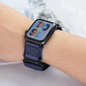 FORCELL F-DESIGN FA05 nailoninis dirželis APPLE laikrodžiui 42 / 44 / 45 / 49 mm mėlynas