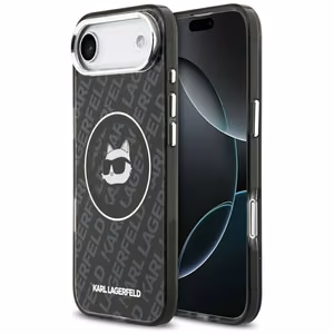 Чехол Karl Lagerfeld IML Choupette Head Logo MagSafe для iPhone Air (чёрный)