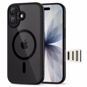 "Tech-Protect Magpeak Magsafe CC" dėklas "iPhone 17" - skaidrus, juodas