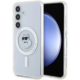 Karl Lagerfeld IML Choupette magnetinis dėklas telefonui Samsung Galaxy S24 - permatomas