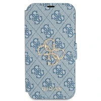 Guess GUBKP13L4GMGBL iPhone 13 Pro / 13 6,1" mėlynas/mėlynas knygutės tipo dėklas 4G Big Metal Logo