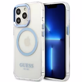 Guess GUHMP13LHTRMB iPhone 13 Pro / 13 6,1" mėlynas/mėlynas hard dėklas Metal Outline Magsafe