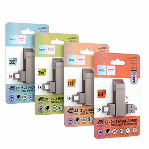 Флешка 128GB USB 3.2 (USB A + USB C) Hoco UD15 серая