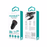 "Devia" automobilinis įkroviklis Smart Mini PD QC 3.0 30W 1x USB 1x USB-C baltas