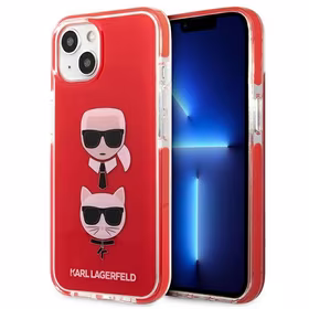 Karl Lagerfeld Karl & Choupette Head dėklas telefonui iPhone 13 mini - raudonas