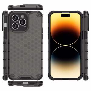 Korinio rašto dėklas telefonui iPhone 14 Pro Max šarvuotas hibridinis juodas