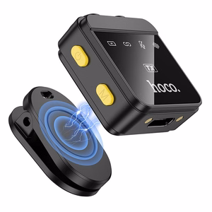 Belaidis segtukas mikrofonas Lightning / USB C Hoco 2 vnt. L17 juodas