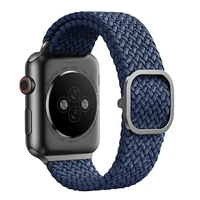 UNIQ dirželis Aspen Apple Watch 44/42/45 mm Series 1/2/3/4/5/6/7/8/9/SE/SE2 pintas mėlynas/oxford mėlynas