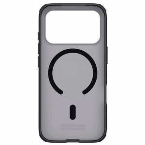 "Nillkin Super Frosted Shield Pro MagSafe" dėklas, suderinamas su "iPhone 17 Pro" - skaidrus, juodas