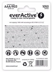 Аккумуляторы everActive Ni-MH R03 AAA 1050mAh Professional Line