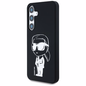 Karl Lagerfeld silikoninis grafiti Ikonik logotipas su magnetiniu Samsung Galaxy S25 dėklas juodas