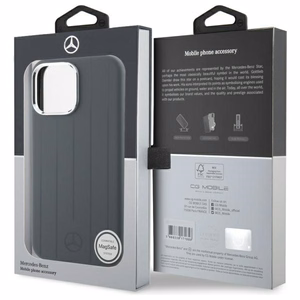 Mercedes silikoninis vertikalios toninės juostos Magnetinis dėklas telefonui iPhone 16 Pro Max - pilkas