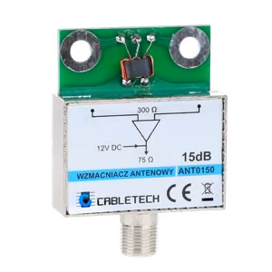 Cabletech ekranuotas antenos stiprintuvas, 15 dB