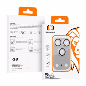 Tempered stiklas Tel Protect 95% AR+AF Full Metal kameros apsauga on camera for Iphone 17 Pro sidabrinis (camera island)