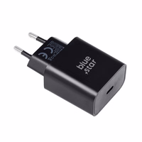Įkroviklis Blue Star (TFB-TC-25W) + "USB-C (Type-C) to "USB-C (Type-C)" (1xUSB-C 25W) juodas