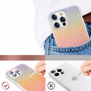 Kingxbar Travel Series prabangus elegantiškas dėklas telefonui iPhone 13 Pro oranžinis (Saulėlydis)