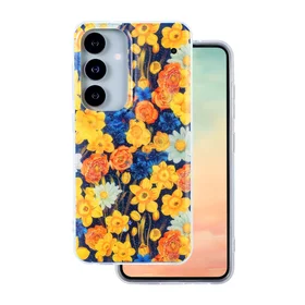 Glow Glam dėklas telefonui Samsung Galaxy S25 oranžinis