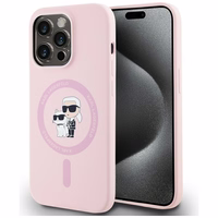 Karl Lagerfeld silikoninis Karl&Choupette Magnetinis dėklas telefonui iPhone 14 Pro Max - rožinis