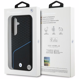 BMW odinis tekstūruotas ir lygus MagSafe dėklas, skirtas Samsung Galaxy S25 – juodas
