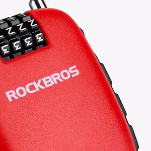 Rockbros 32420981001 dviračio spyna su ištraukiamu laidu, raudona