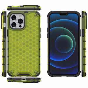 Honeycomb Case броневой чехол с TPU бампером для iPhone 13 Pro Max зелёный