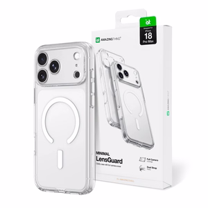 AmazingThing Minimal Mag Lens dėklas, skirtas iPhone 18 Pro Max, su kameros apsauga ir dirželio tvirtinimu, suderinamas su MagSafe – spalva: skaidri