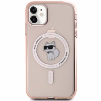 Karl Lagerfeld IML Choupette Magnetinis dėklas iPhone 11 / Xr - rožinis