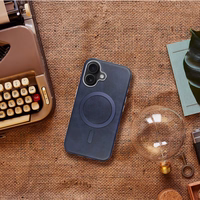 GENTLEMAN MAG COVER magnetinis dėklas telefonui, suderinamas su MagSafe, skirtas IPHONE 12 PRO, tamsiai mėlynas