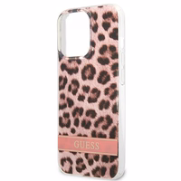 Guess GUHCP13LHSLEOP iPhone 13 Pro / 13 6.1" rožinis/rožinis kietas dėklas Leopardas