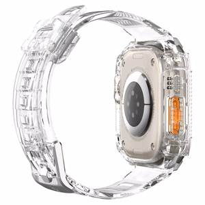 Spigen Rugged Armor Pro dėklas ir dirželis, skirtas Apple Watch Ultra 49 mm (skaidrus)