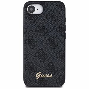 Guess 4G Script Logo MagSafe dėklas telefonui iPhone 16e - juodas