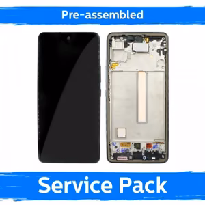 LCD ekranas suderinamas su Samsung A536 A53 5G su rėmeliu / juodas / (Iš anksto surinktas Service Pack)
